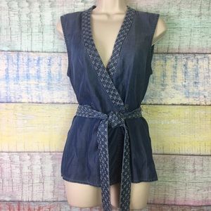Holding Horses Anthro Chambray Shirt Sleeveless
